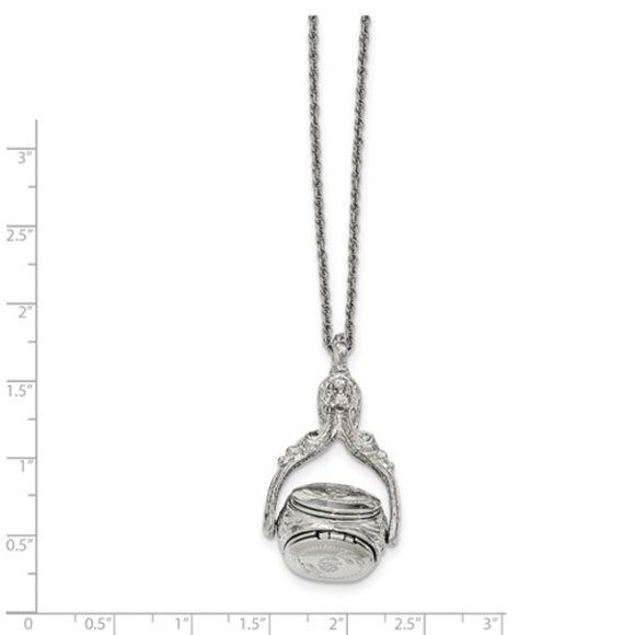 Fashion 3 sided Spinning locket Pendant Necklace - Picture 6 of 7